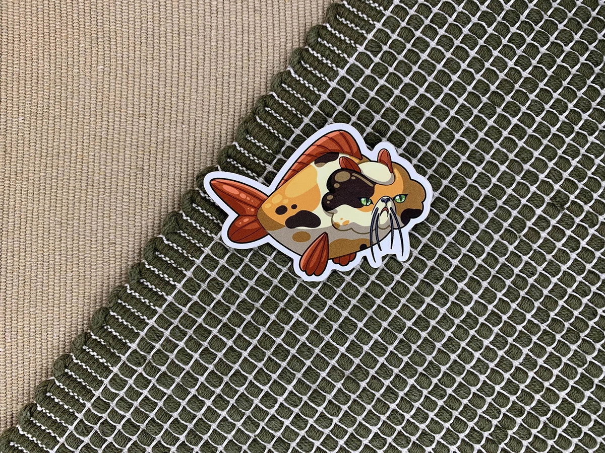 Calico Catfish Vinyl Sticker