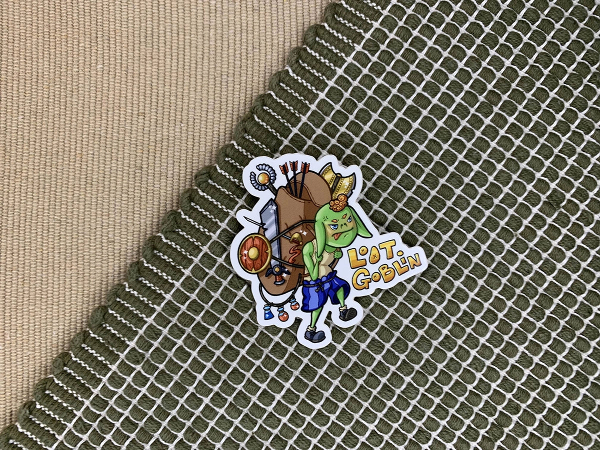 Backpack Loot Goblin Vinyl Sticker