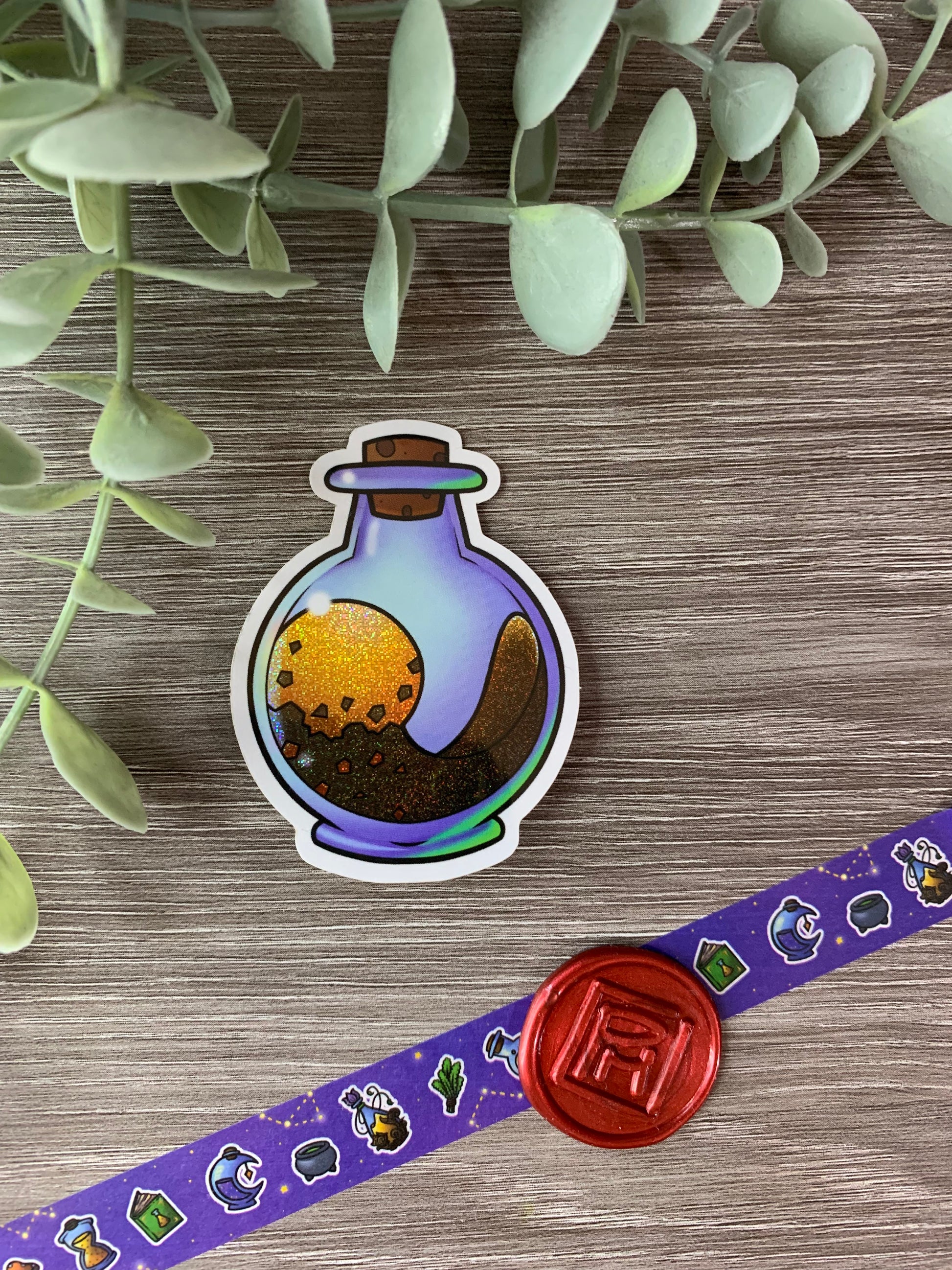 A potion of fireball sticker. Vinyl glittery sticker for DnD fans. Cast fireball in D&D 5e, and put this sticker on your journal or notebooks and water bottles. I show my love for dungeons and dragons by having this waterproof glitter sticker on my laptop