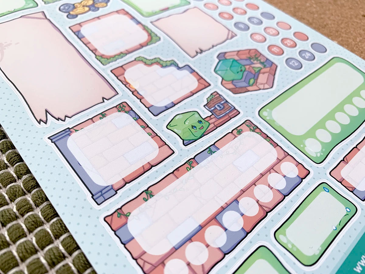 Gelatinous cube planner stickers 