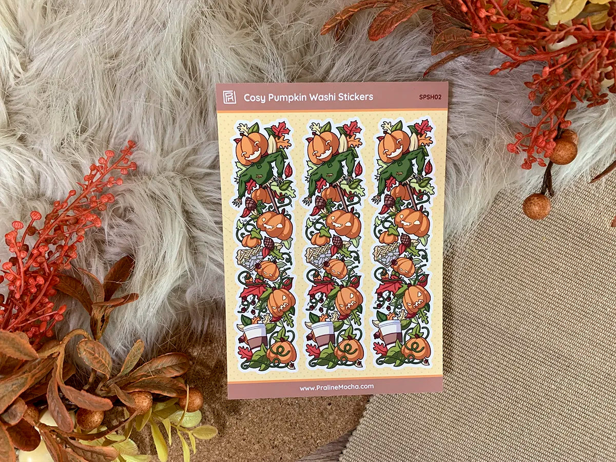 Long colourful fall washi tape sticker