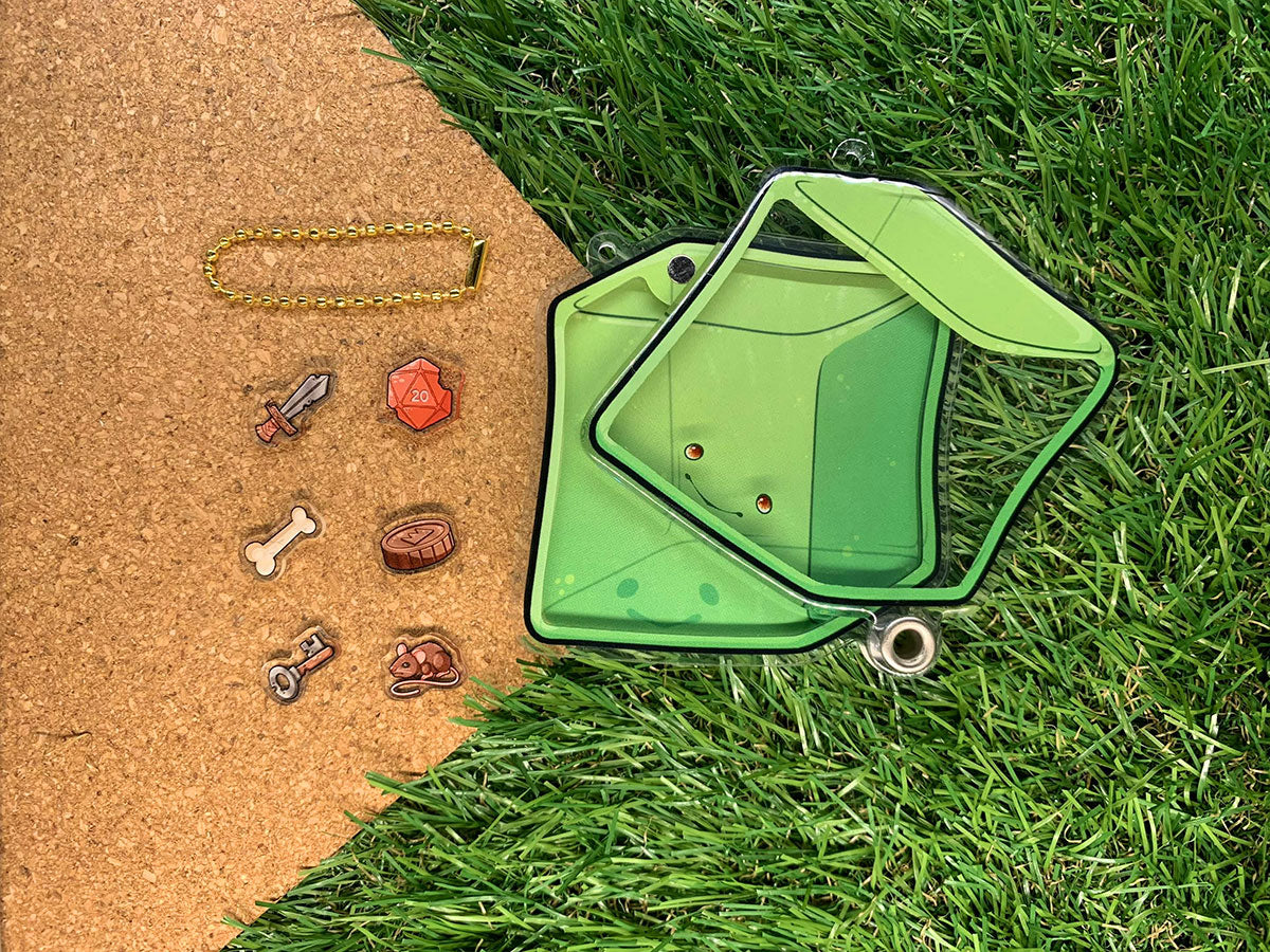 Gelatinous Cube Shaker Charm Keyring