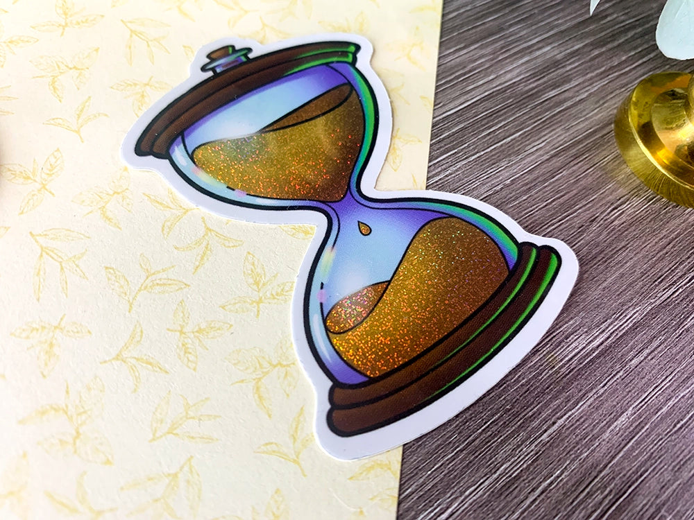 Potion of Time, waterproof vinyl sticker with glitter effect