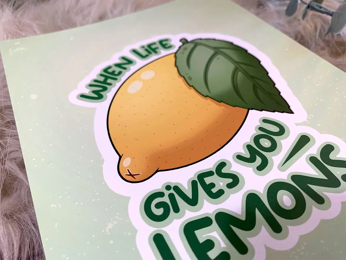 close up of a lemon art print